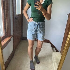 Madewell Light Blue Denim Shorts Grunge Y2K 90s mall Retro Cutoffs boho